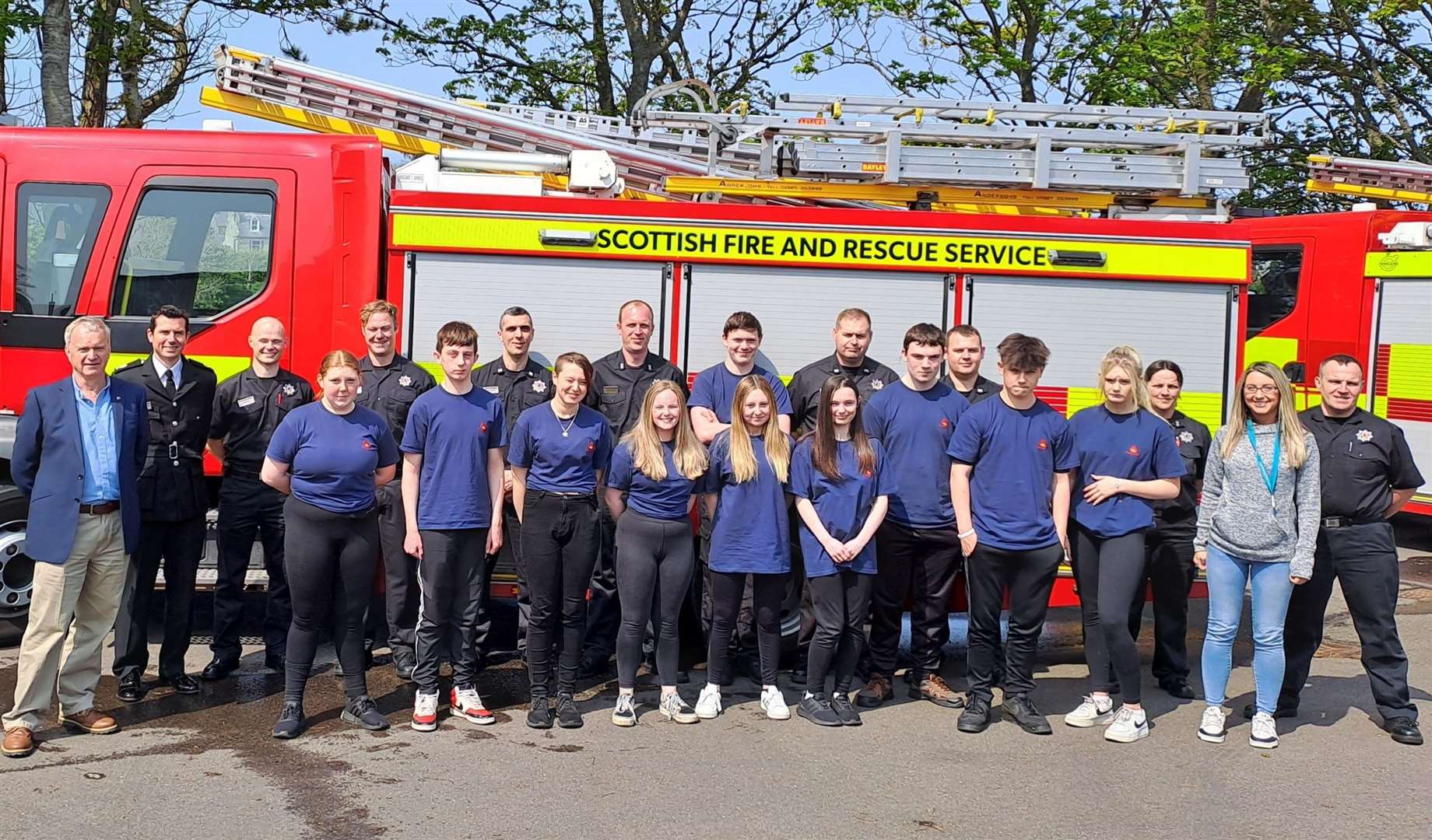 Councillor Ron Gunn (left) praised the young people and fire service personnel who took part in the FireSkills course at Thurso.