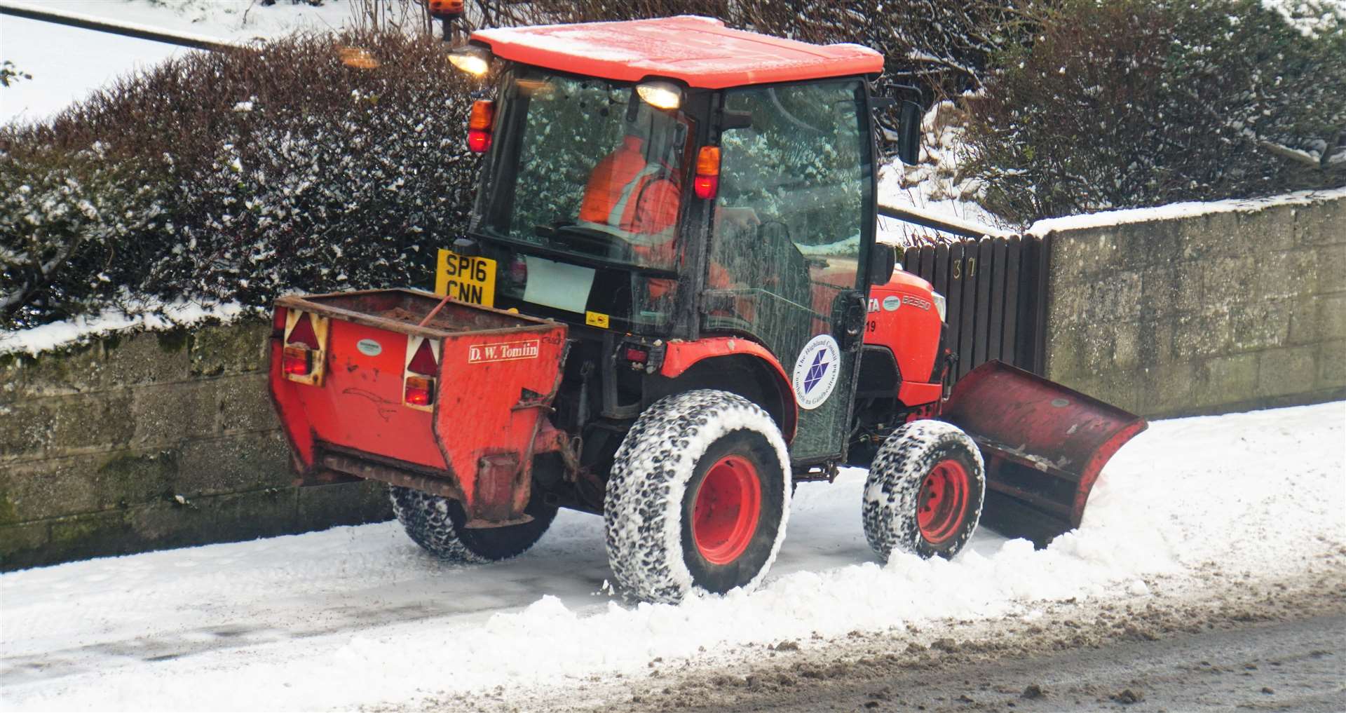 Paths are being treated throughout Wick this morning. Picture: DGS