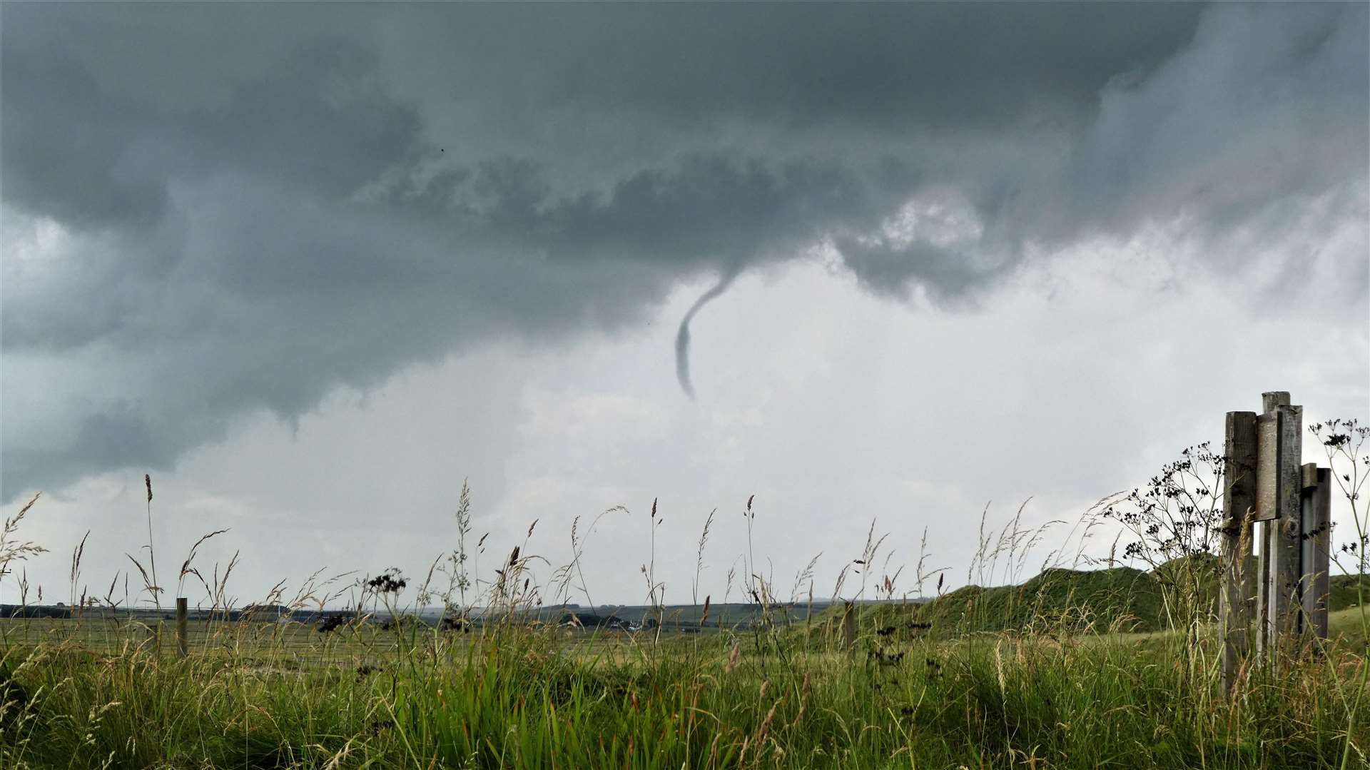 What appears to be a funnel cloud seen near Castletown today by Suzie Hay.