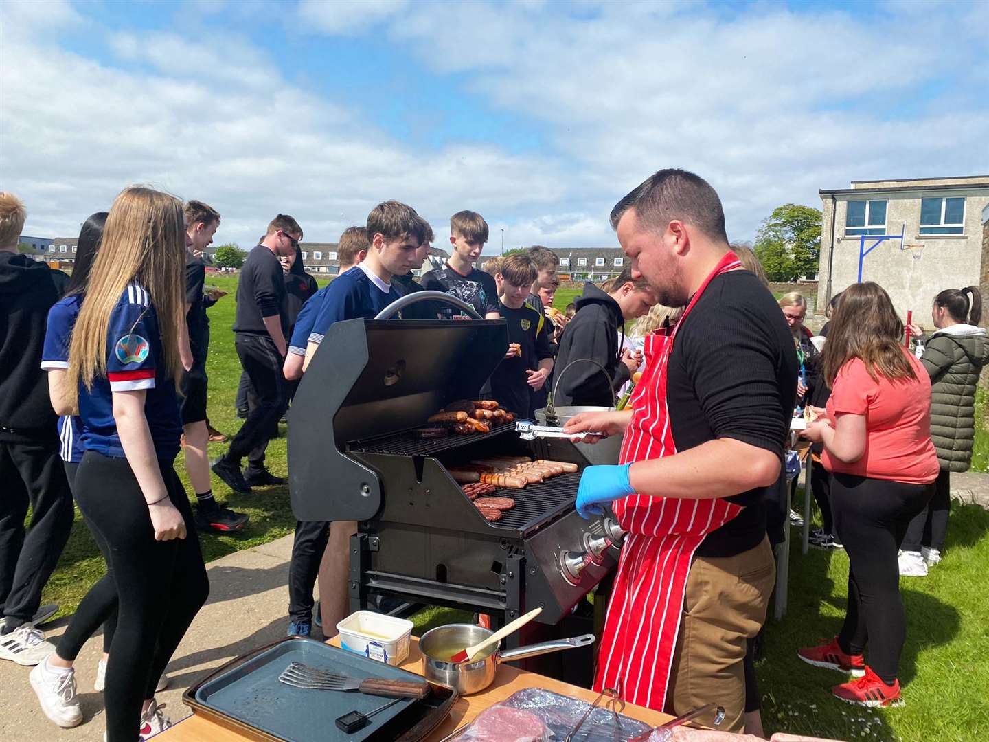 A barbecue for staff and S4-6 pupils was put on by the home economics department.