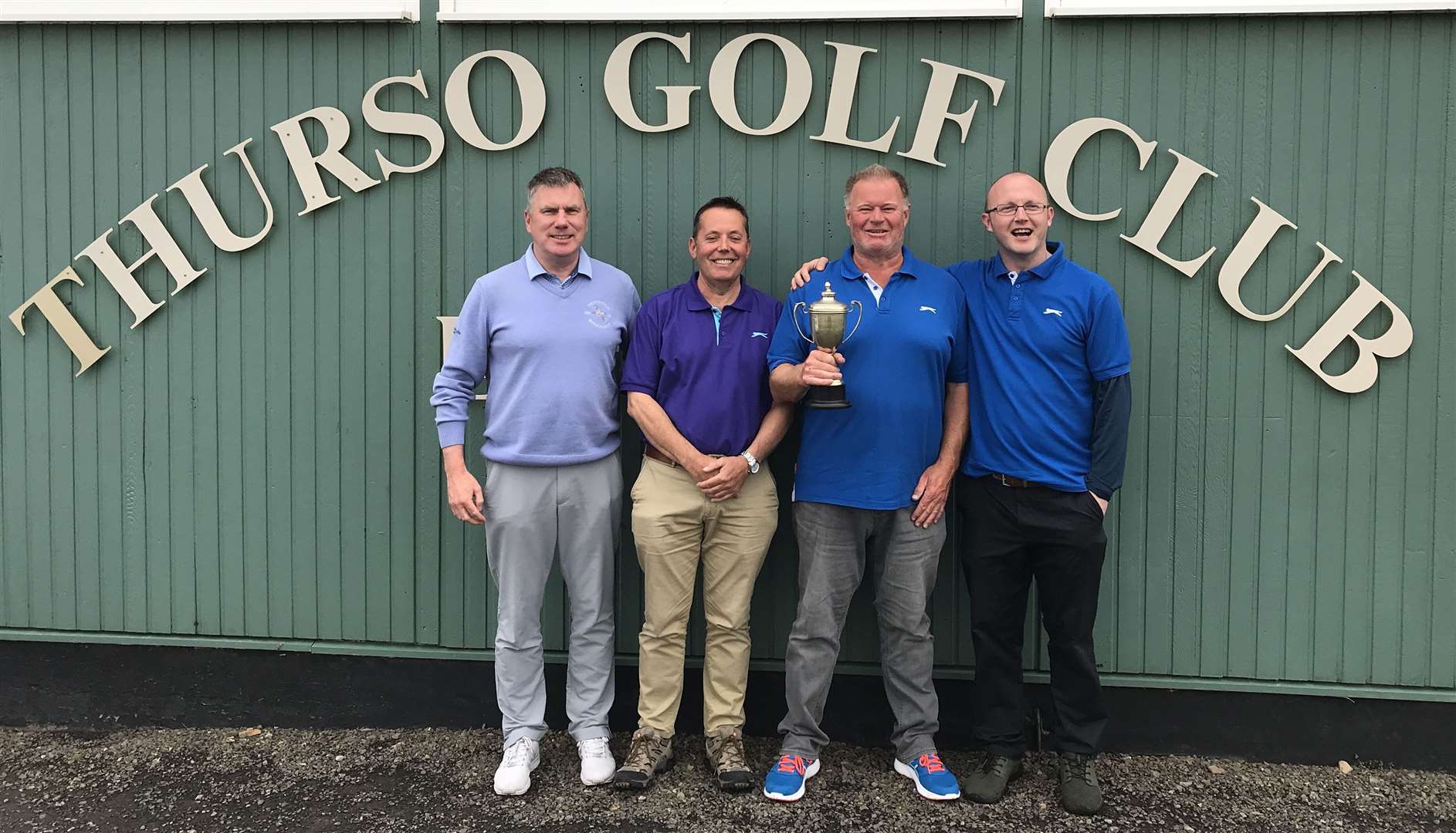 From left: Innes Mitchell, Alan Coghill, Stephen Fidler and Jamie Riddell, winners of the Roddy Gray Cup fundraising competition.