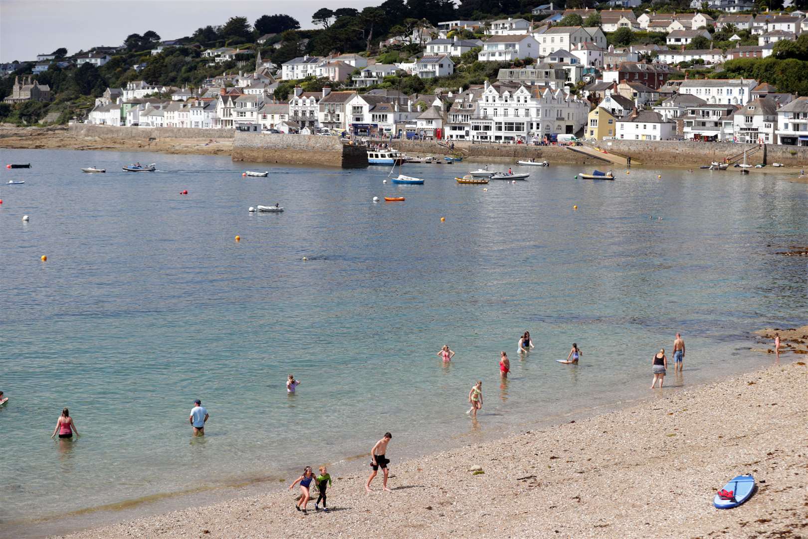 The beach at St Mawes in Cornwall over the summer (David Davies/PA)