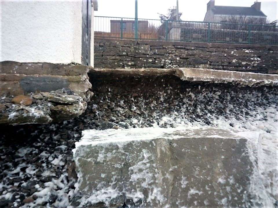 A large section of concrete on the shoreline at Thurso beach. Picture: PCC
