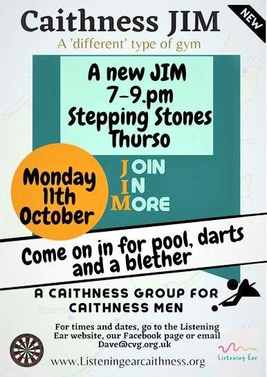 JIM meeting at Steppping Stones, Thurso, on Monday night.