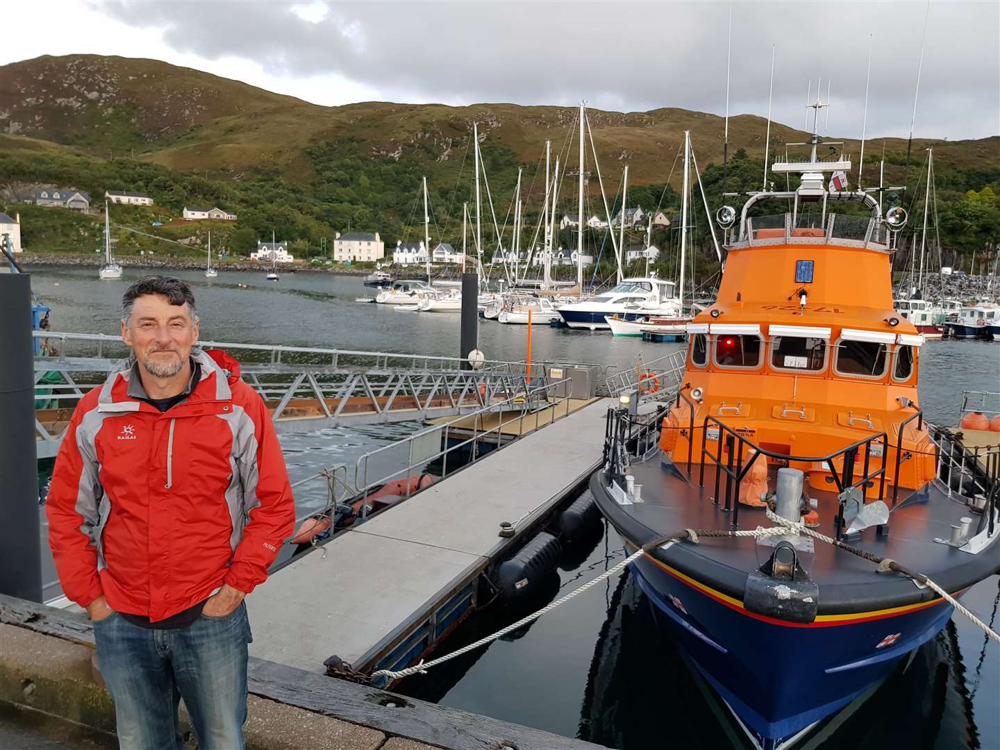 The author inspects the 57 foot Severn Class lifeboat based on the west coast of Scotland in Mallaig during 2018. Picture: Kevin Green