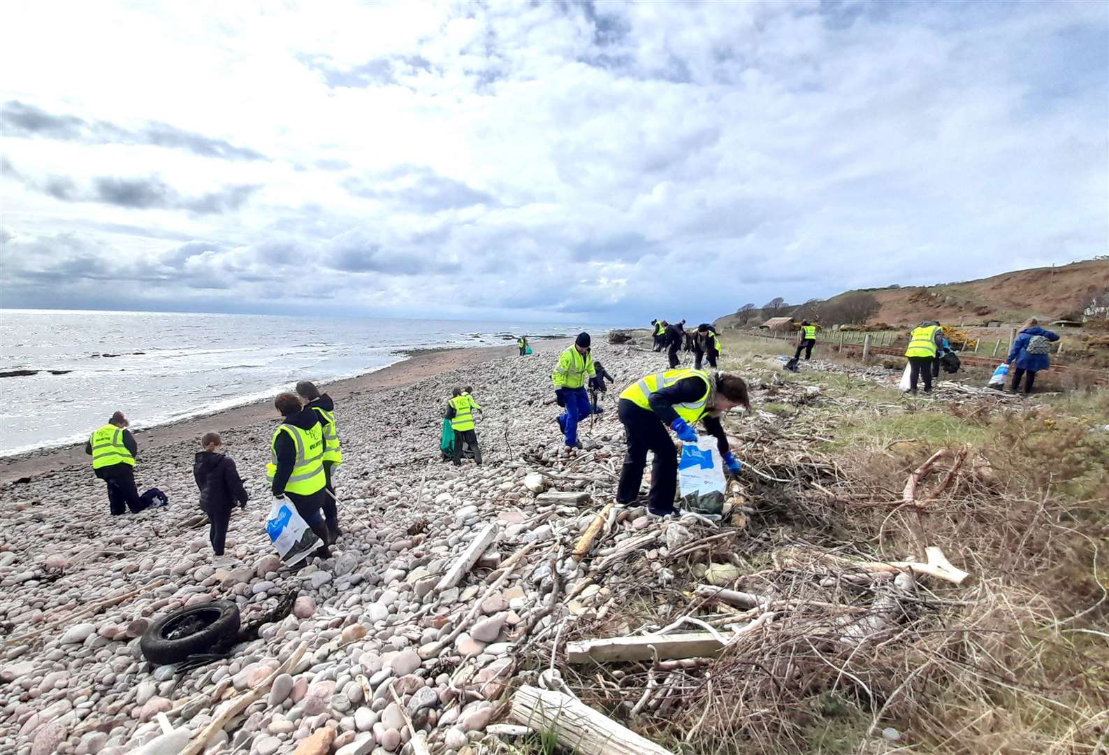 The team get to work around the coast at Helmsdale. Picture: Caithness Beach Cleans