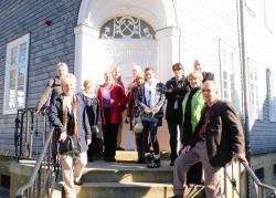 Some of the Caithness people who visited Brilon last month are pictured here with other representatives who travelled for the 40th anniversary of the German town’s twinning with Heusdin-Zolder in Belgium. The group, including Nancy Swanson (third from left), posed for the camera outside Brilon’s new museum.