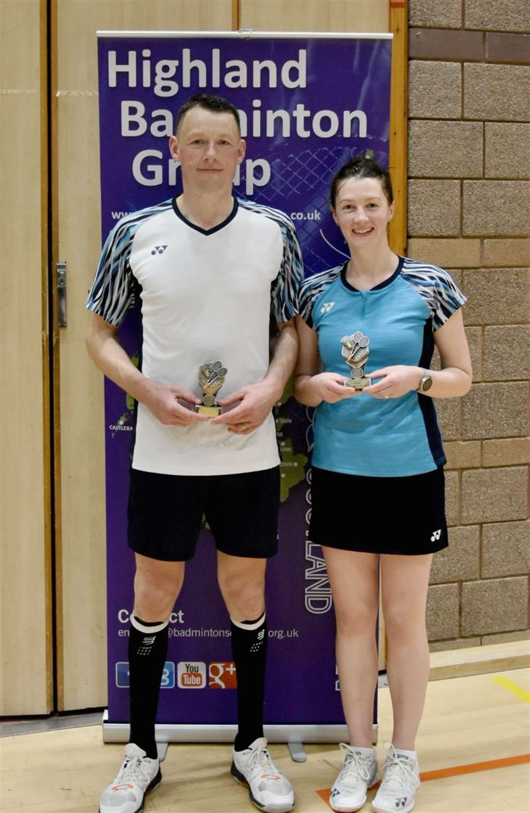 Mark and Shona Mackay with the silverware they picked up at the Highland Open.