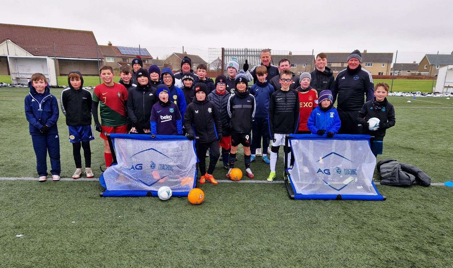 The 11-15 age group during one of last weekend's sessions run by AG Coaching with Billy Dodds, Brian Irvine and Duncan Shearer.
