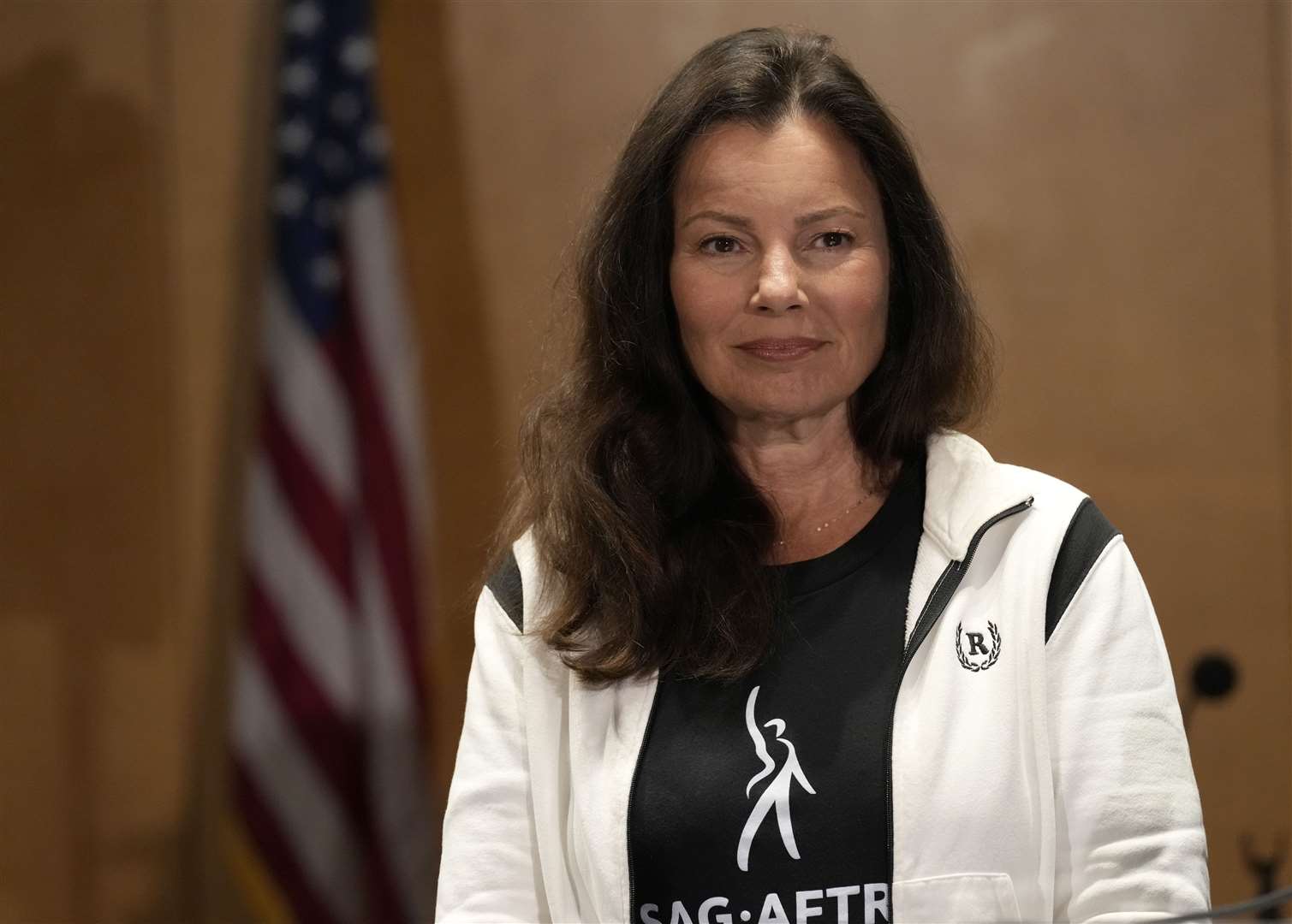 SAG-AFTRA president Fran Drescher speaks during a press conference announcing a strike by The Screen Actors Guild-American Federation of Television and Radio Artists (Chris Pizzello/PA)