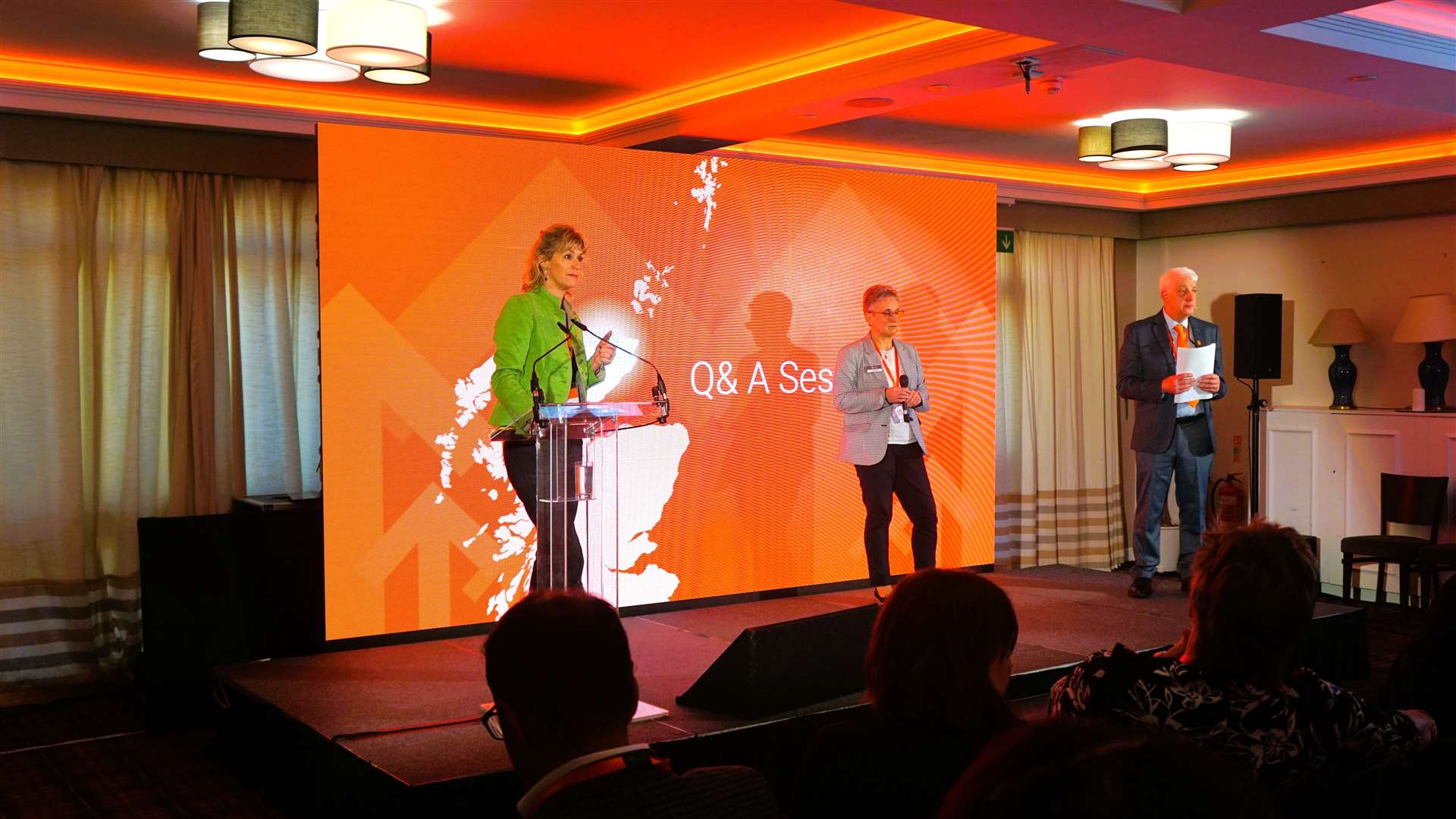 Nicky Marr (left) presides over the event and is joined by Trudy Morris and Peter Faccenda. Picture: DGS