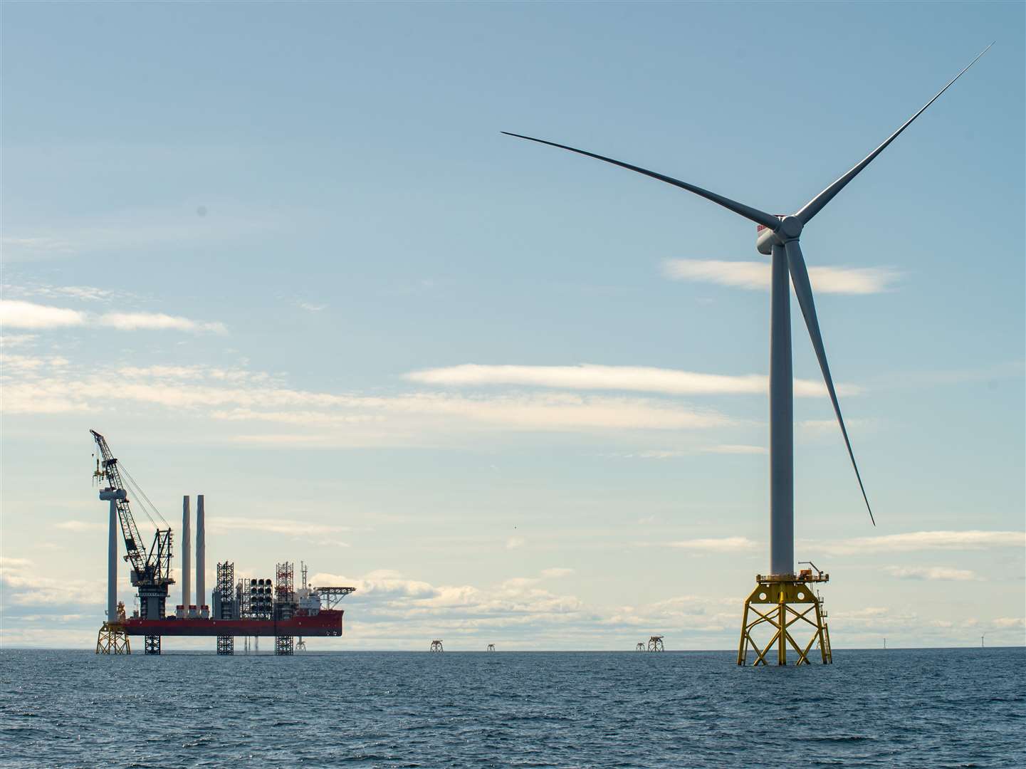 Each of the Beatrice turbines, at 188m from sea level to blade tip, stands taller than the London Eye. Picture: Bowl