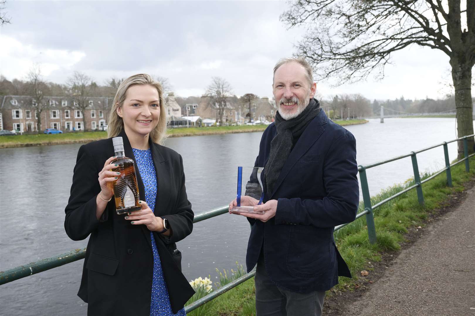 Previous award winners Julia Mackillop, senior brand manager of Cù Bòcan Single Malt and Douglas Hardie, co-owner of Bad Girl Bakery and director of Highland Food & Drink Trail. Picture: Ewan Wetherspoon