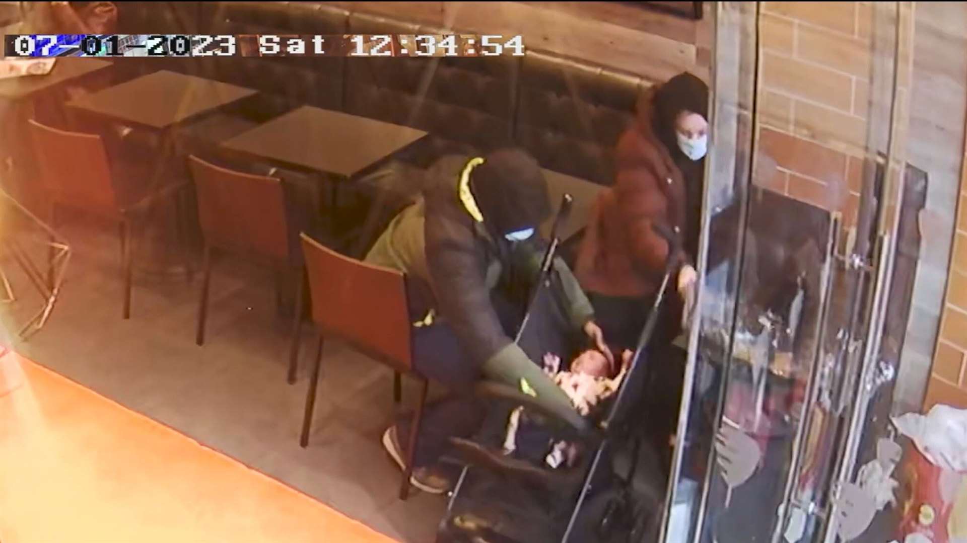 CCTV footage of Constance Marten, Mark Gordon and baby Victoria (Met Police/PA)
