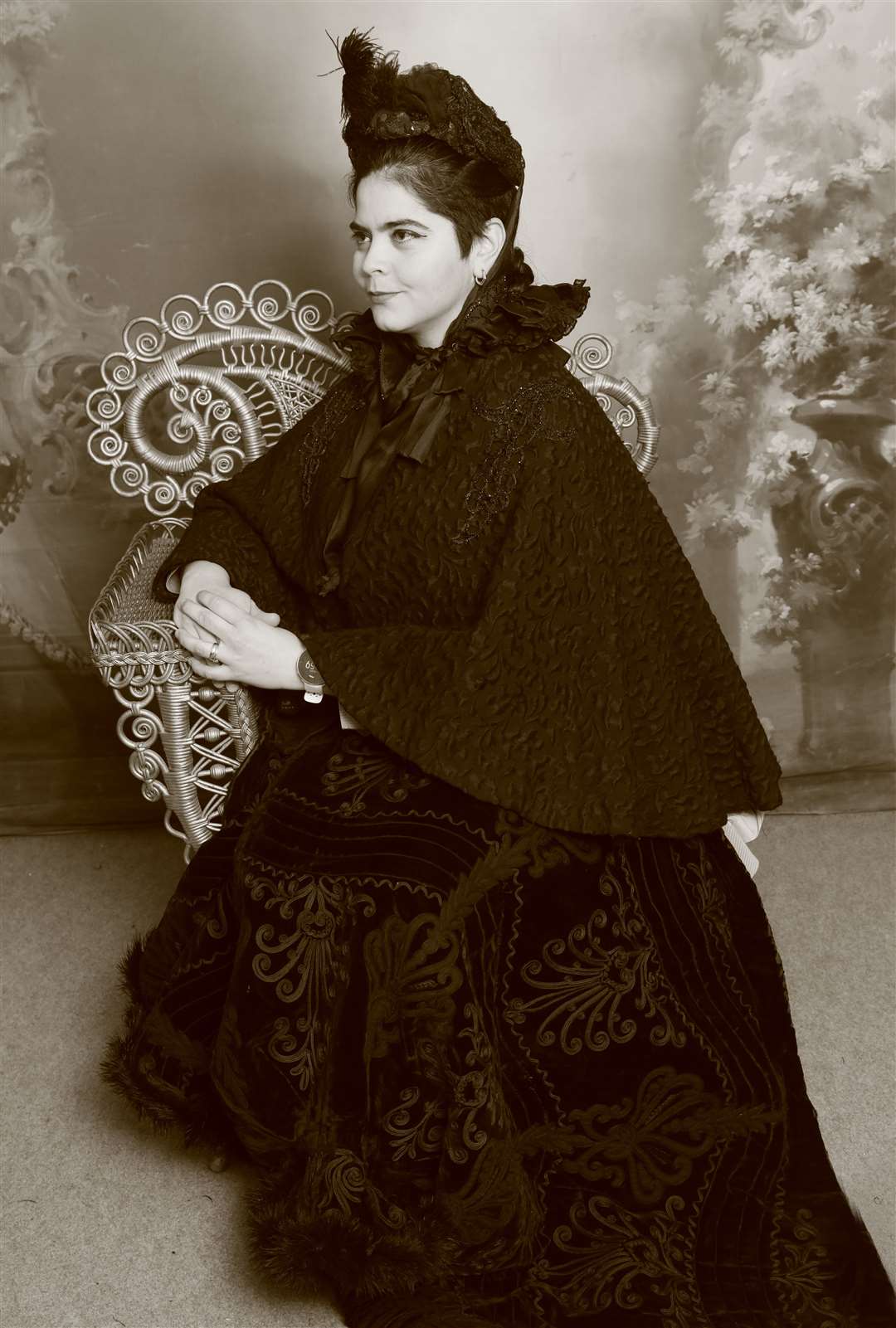Carla Resendiz dressed as a Victorian lady in the Johnston photographic studio. Picture: Fergus Mather