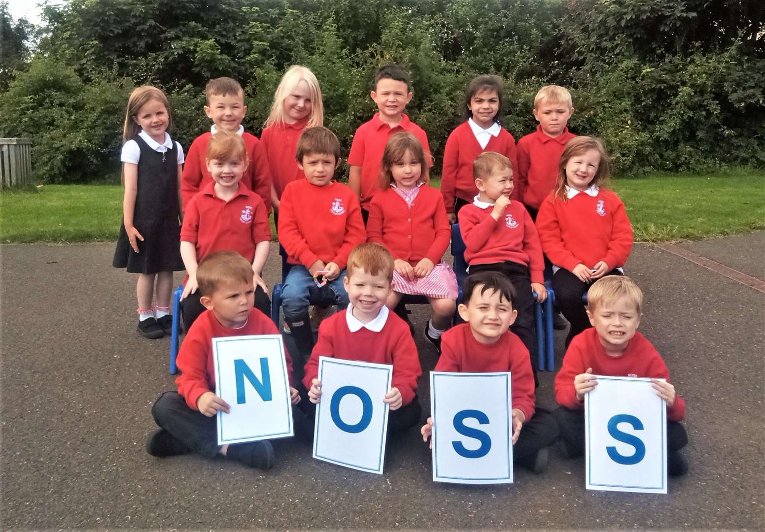 The new intake of pupils at Noss Primary School in Wick. Picture supplied