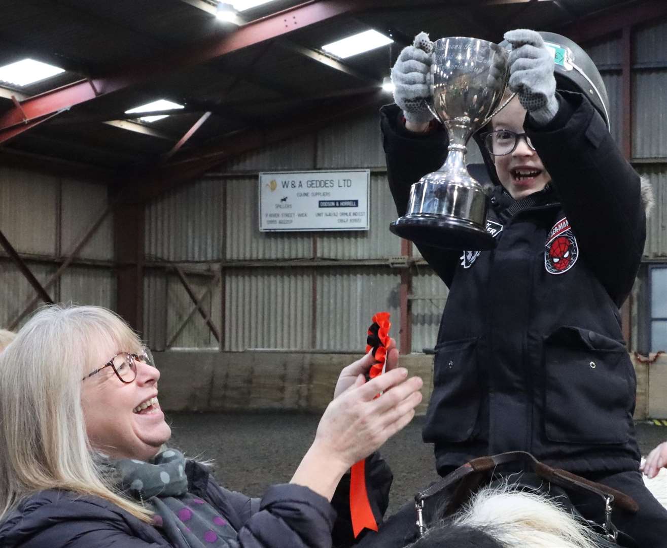Kaiden Gunn received the Whitefield Lady Zena Cup for achievement (ride one). Picture: Neil Buchan