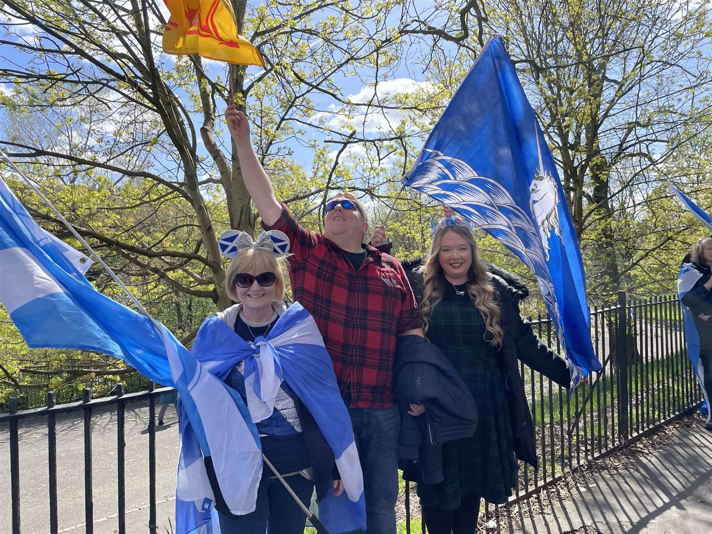 Supporters of Scottish independence at the Believe in Scotland march (Sarah Ward/PA)