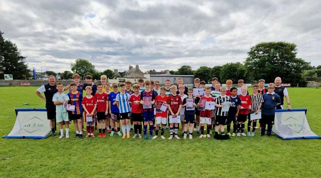 The 10-16 section who took part in two days of training sessions in Thurso with coaches from the Manchester United academy.