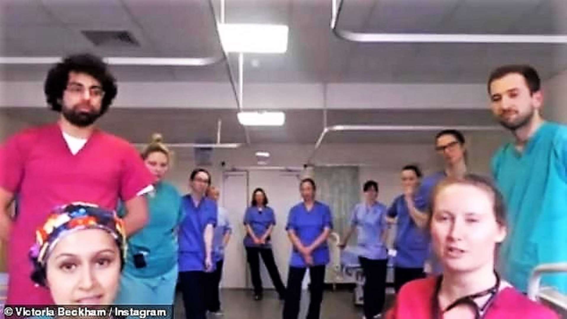 A snapshot of the Caithness General Hospital staff taken during the video link which was aired on Instagram. Dr Hina Jamall can be seen front left.