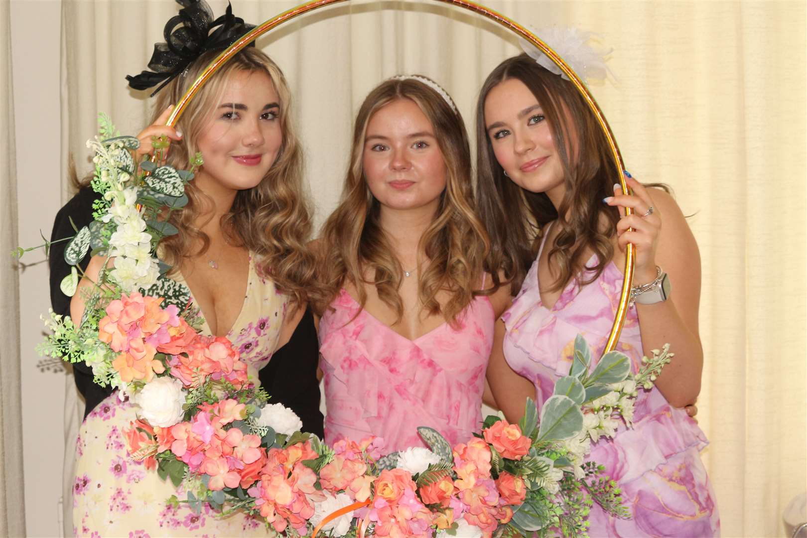 Three of the guests at the Ladies' Day fundraiser in the Norseman Hotel. Picture: Eswyl Fell