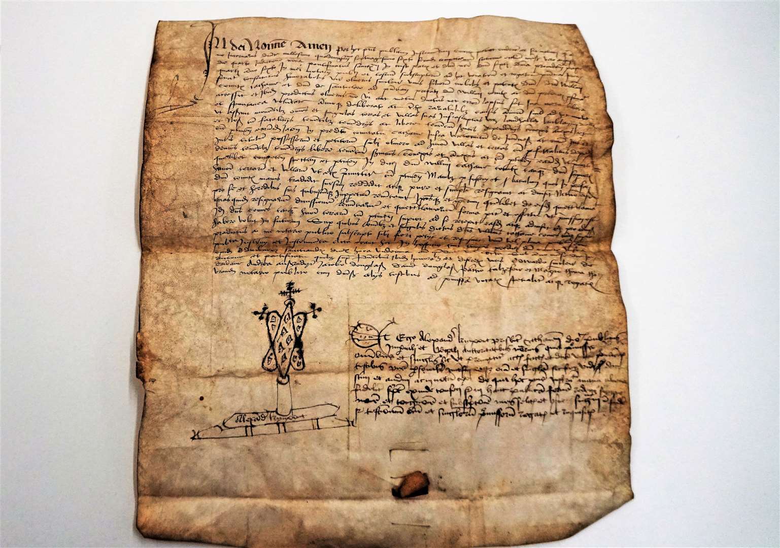 The 1476 document which Roy Mackenzie managed to track down. Picture: DGS