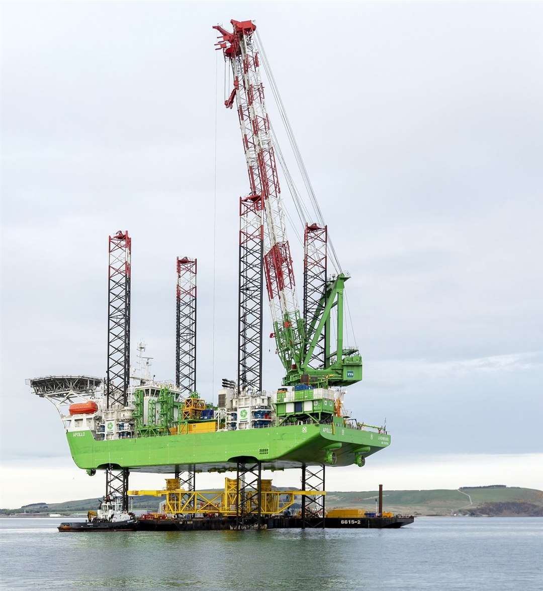 The jack-up installation vessel Apollo in the Cromarty Firth.