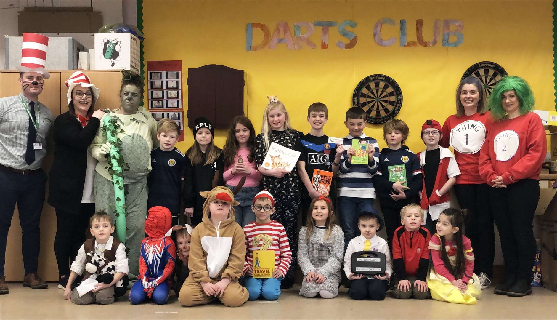 Bower Primary School pupils and staff show off their costumes on World Book Day.