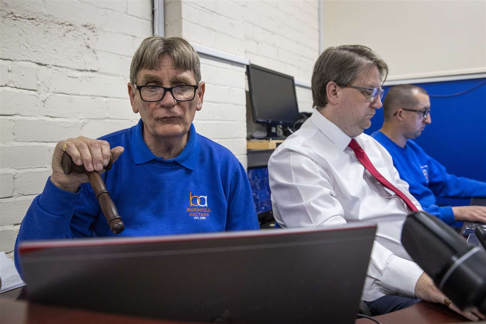 Auctioneers George Ribben (left) and Karl Bennett at Bloomfield Auctions (Liam McBurney/PA)