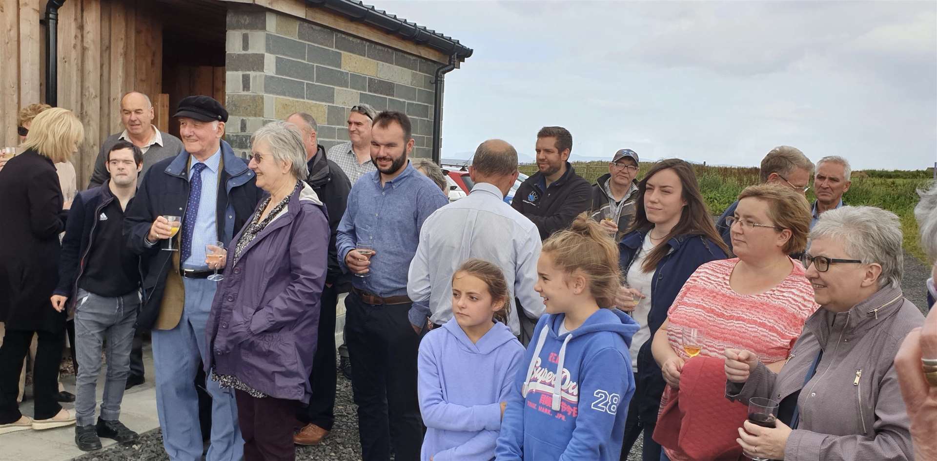 Onlookers at the official opening of the watersports base at Thurso East on Saturday.