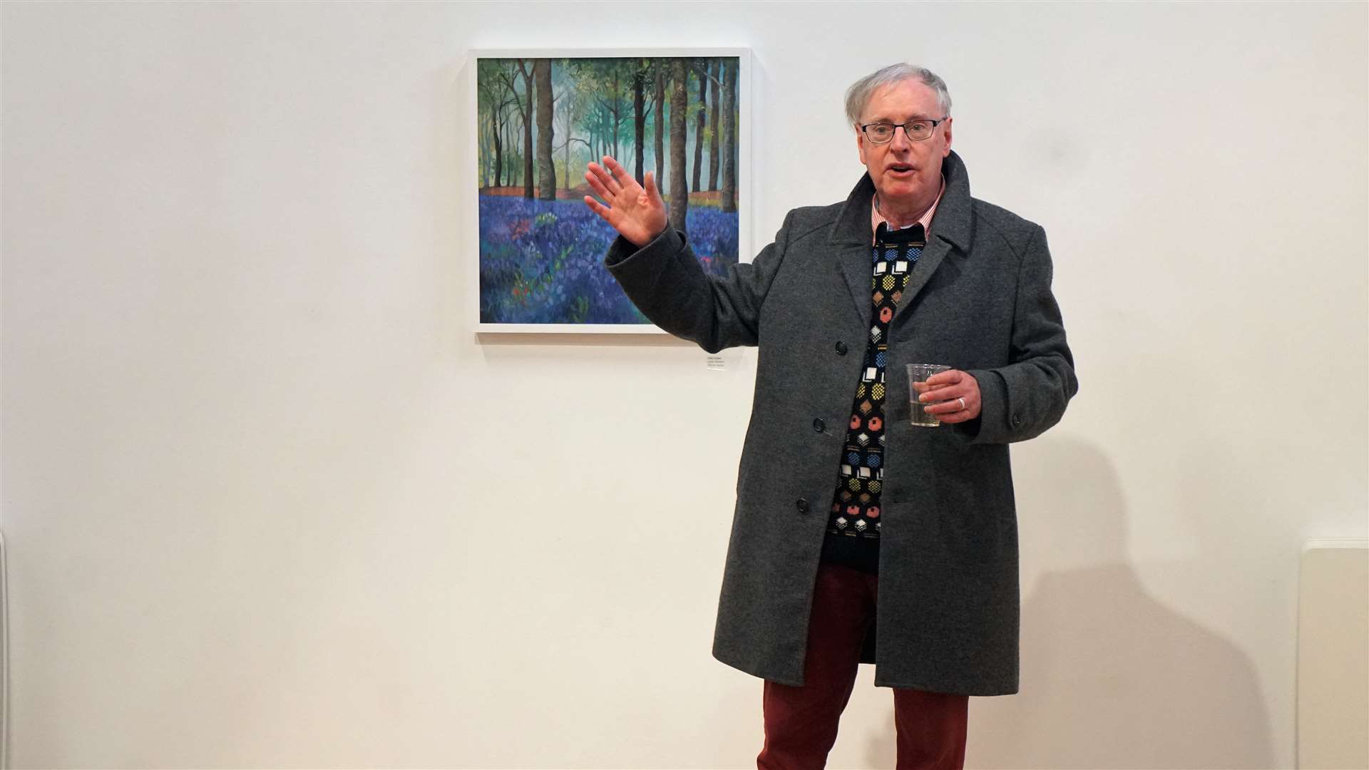 Ian Pearson, chairman of the Society of Caithness Artists, introduces the exhibition on Monday afternoon. Picture: DGS