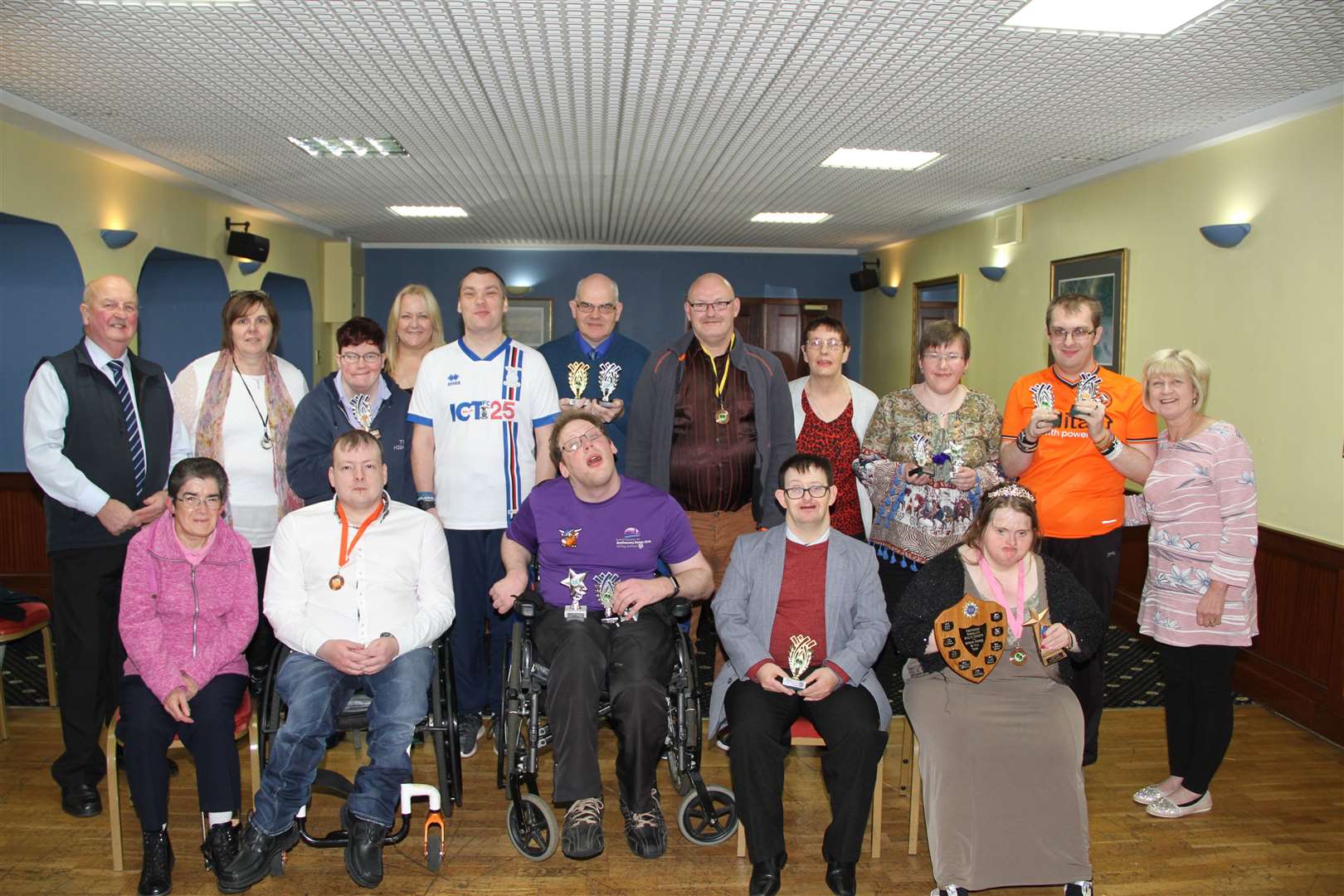 Caithness Disability Sports Group members show off their prizes. Picture: Willie Mackay