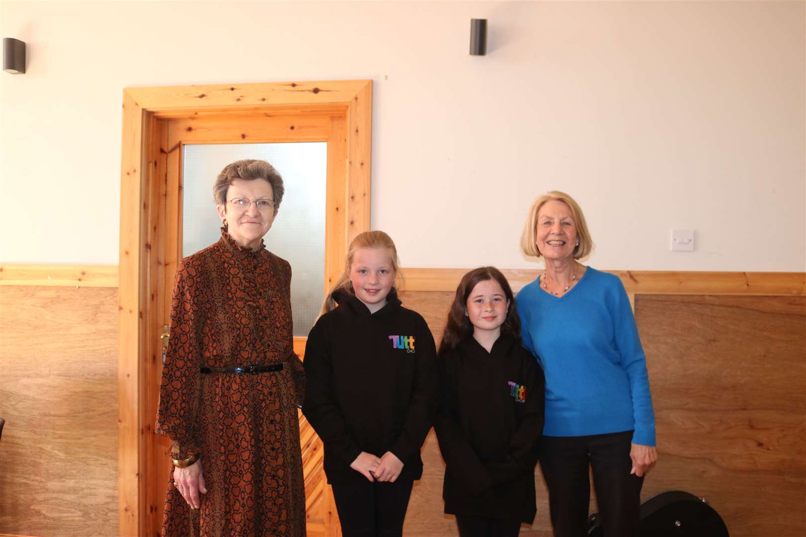 Heather Maclean (left) with Ruby Evetts, Charlie Sutherland-Holmes and Pat Groves