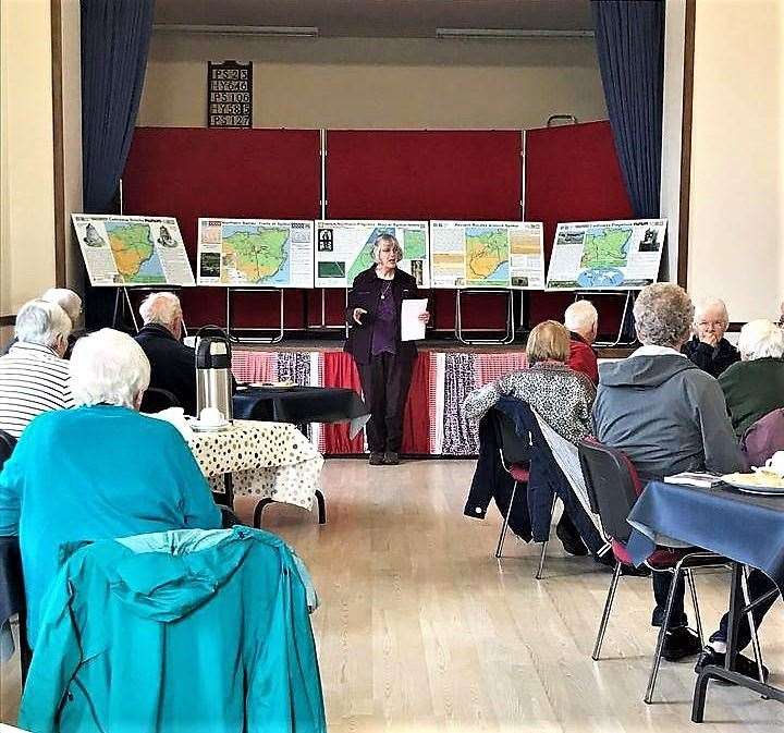 The morning event at Spittal Hall was a great success and 30 attendees listened to Jane Coll's information about the saint's trail.