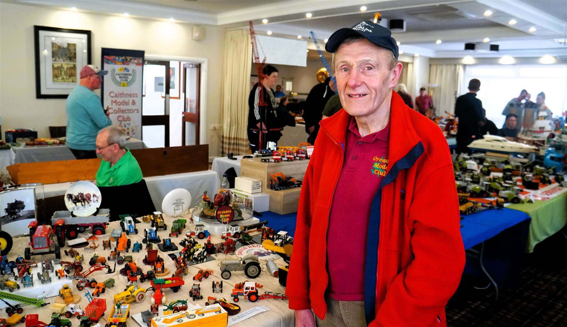 Davie Foubister from Orcades Model Club with some of his many agricultural pieces. Davie was a farmer in Orkney until he retired some years ago and the models make him feel very nostalgic for the old days. Picture: DGS