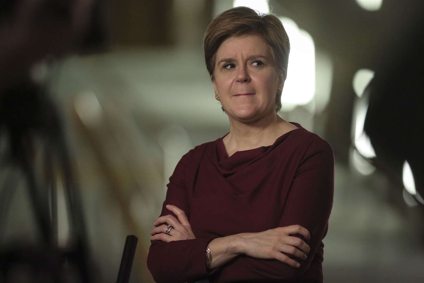 First Minister Nicola Sturgeon condemned Boris Johnson, saying he plans to ‘use refugees and asylum seekers to save his own skin’ (Fraser Bremner/Scottish Daily Mail/PA)