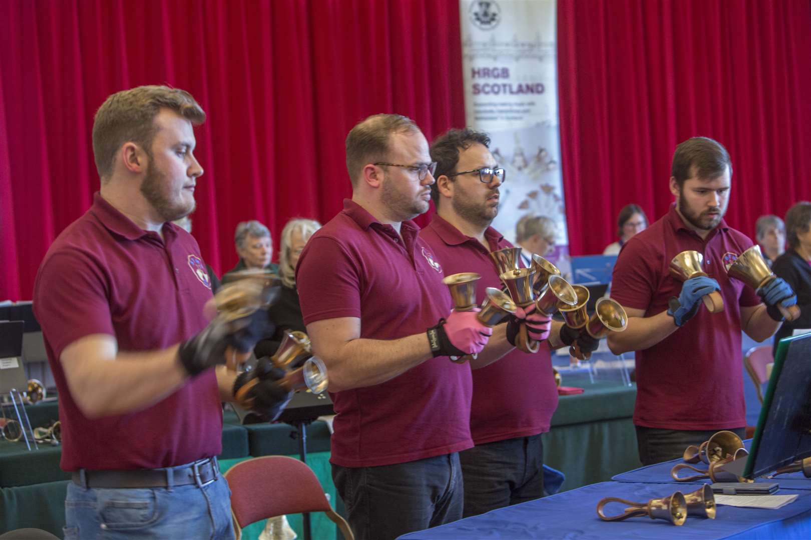 Among the farthest-travelled and the most skilled handbell ringers were Tintinnabulis, from Herefordshire. They are one of the few groups of ringers who master playing two bells in each hand. Picture: Robert MacDonald / Northern Studios