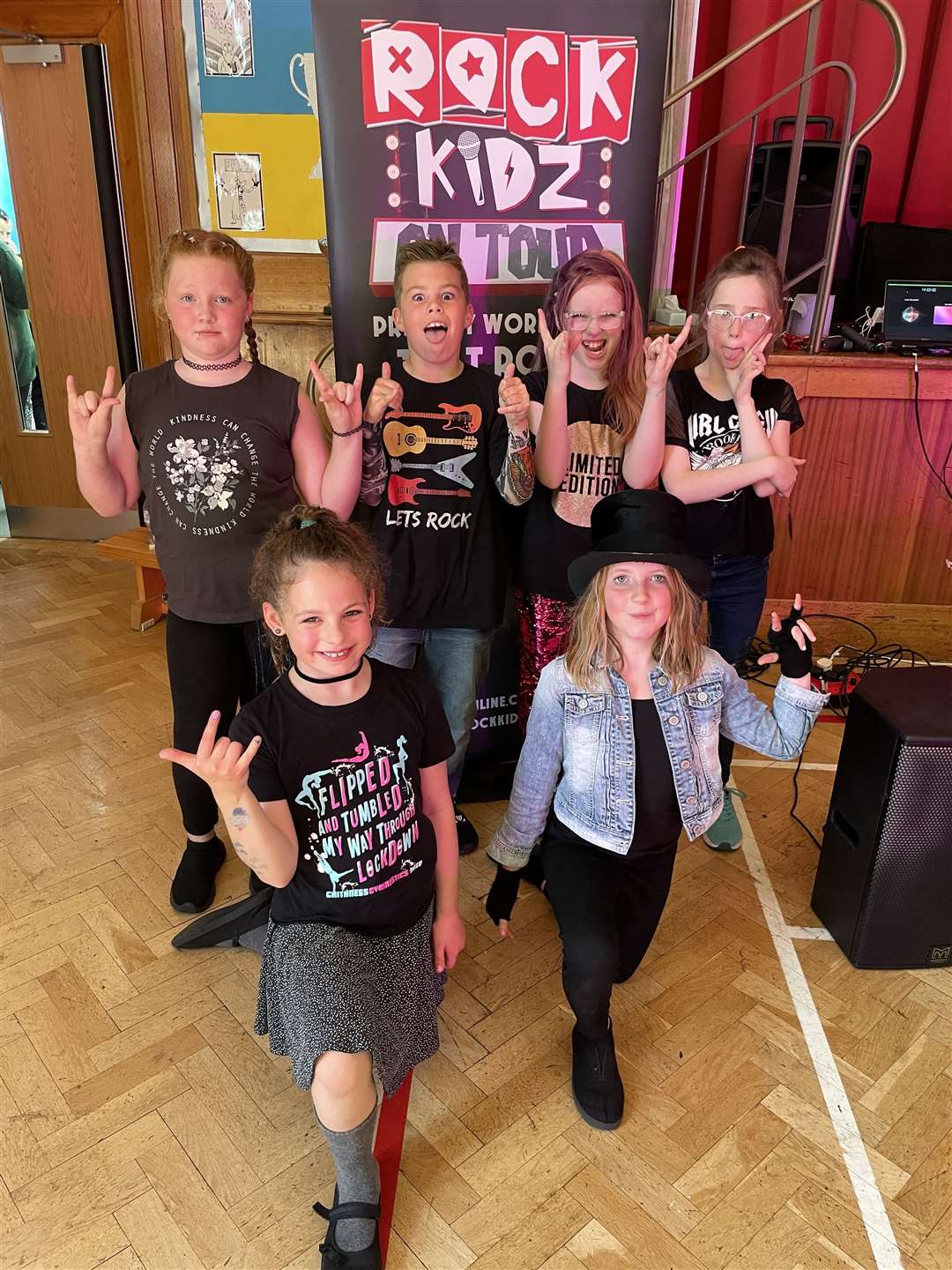 Ready to rock? Pupils get in the spirit of the workshops.