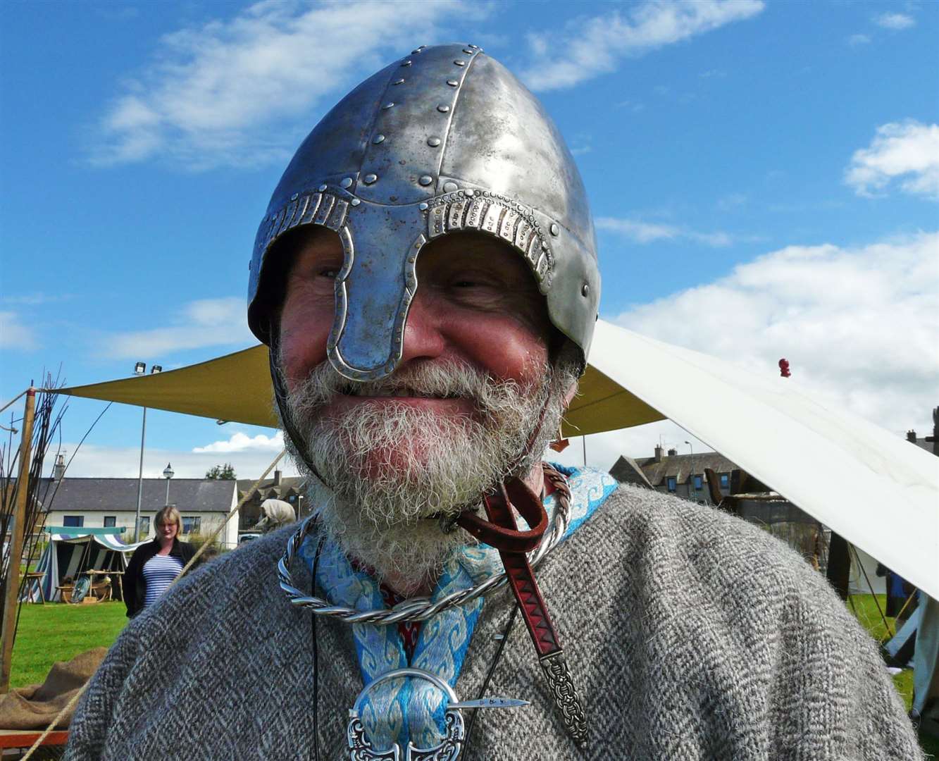 A Norseman at the Caithness Viking Festival in Thurso in 2016. Members of the same re-enactment group will be at John O'Groats this weekend. Picture: Alan Hendry