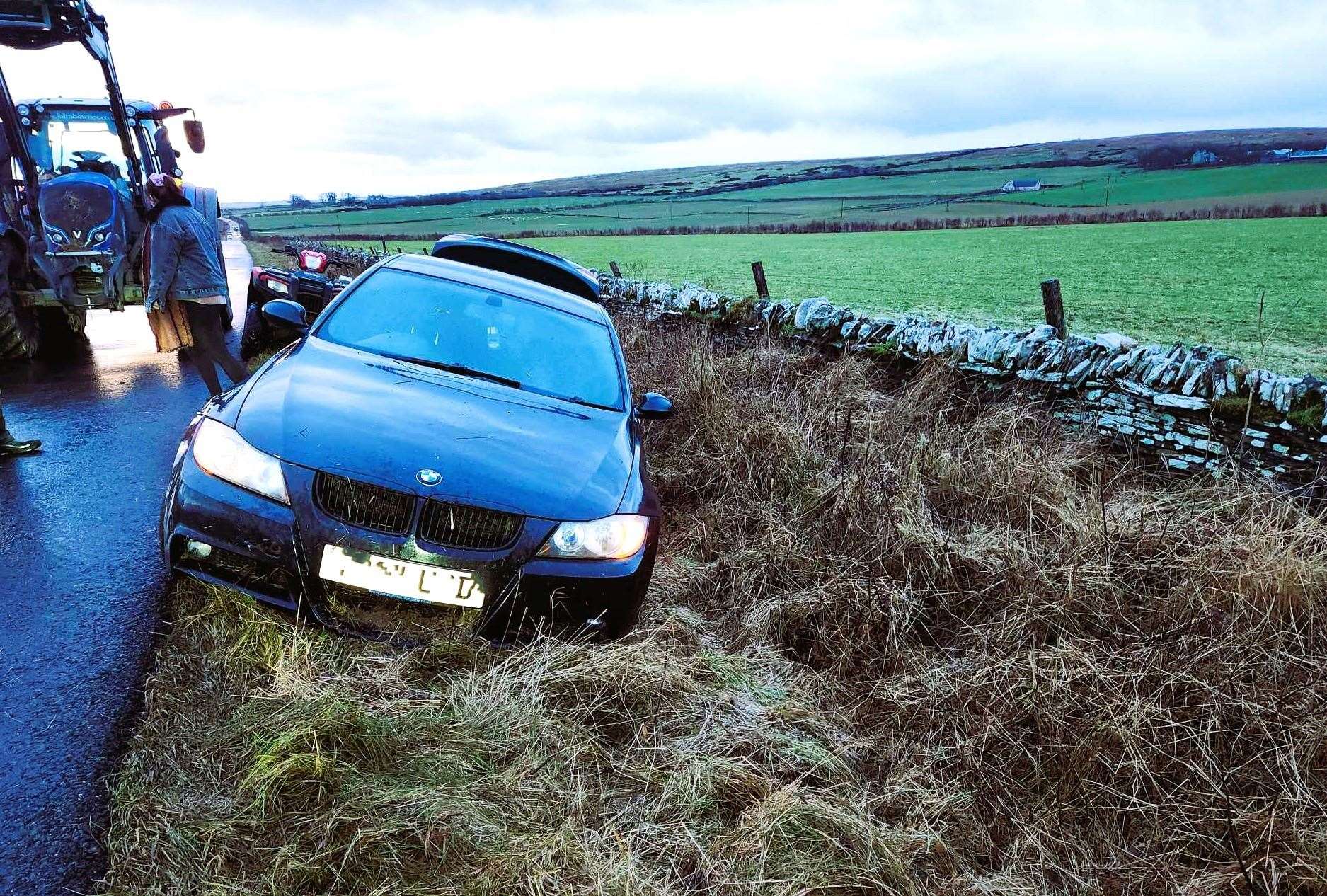 Car off the road in Glengolly area this morning. Picture: Colin Clugston