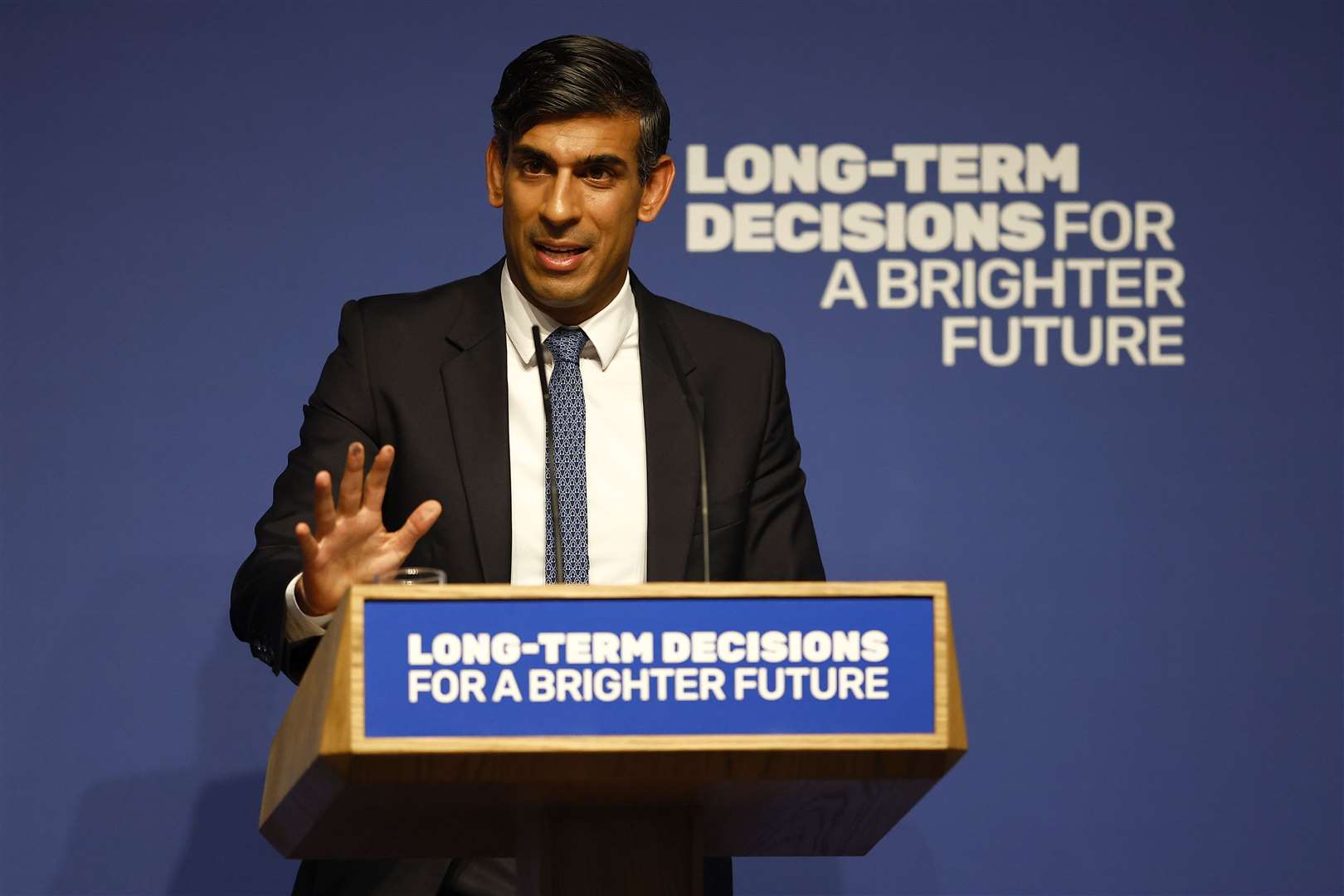 Prime Minister Rishi Sunak delivers a speech setting out how he will address the dangers presented by artificial intelligence (Peter Nicholls/PA)