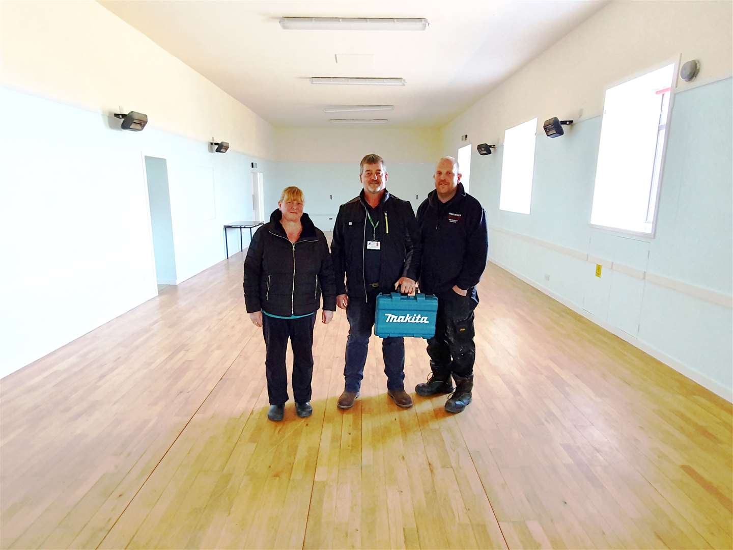 Pictured in the newly decorated Staxigoe Hall are (from left) Pam Jack, Bob Miller and Graeme Bremner.