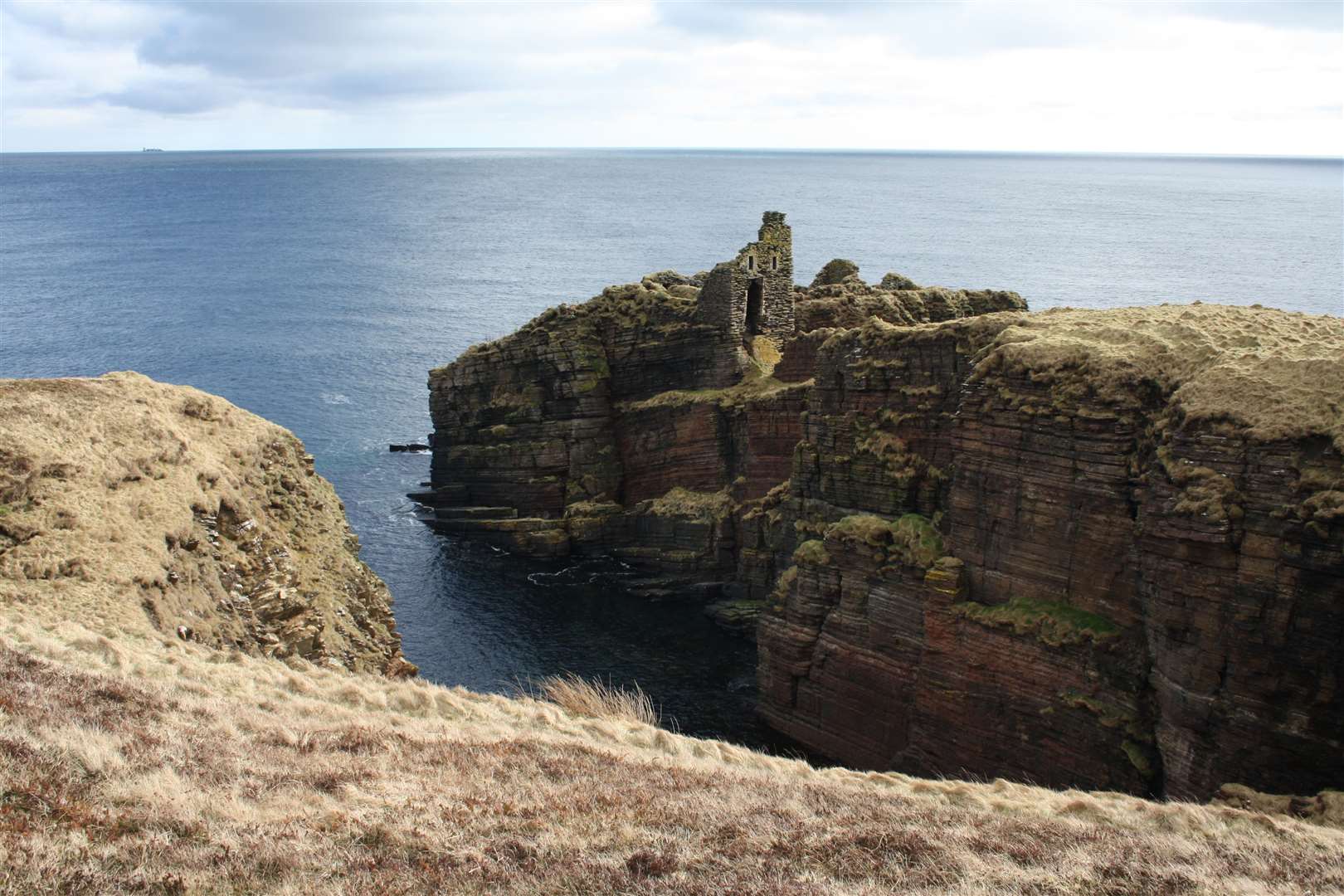 Lambaborg, the Caithness stronghold of Sweyn Asliefsson in Caithness, south of Freswick bay. Nowadays it is known as Buchollie castle.