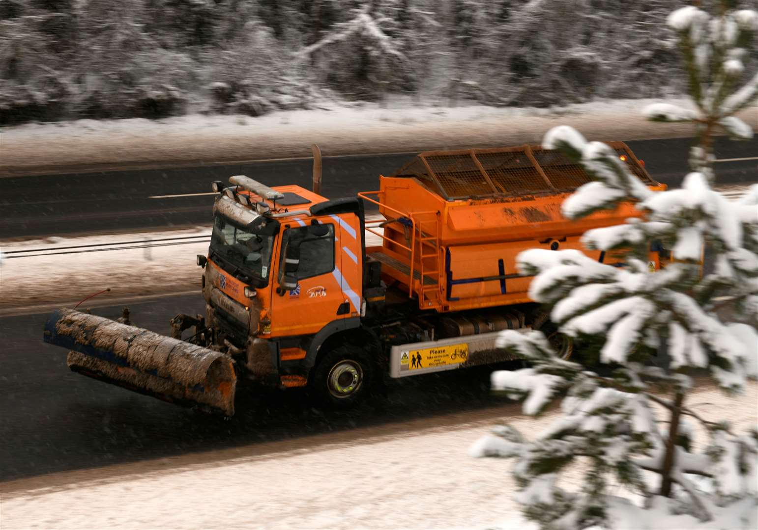 Gritters are poised to help clear snow and ice on the A9 this winter. Picture: James Mackenzie
