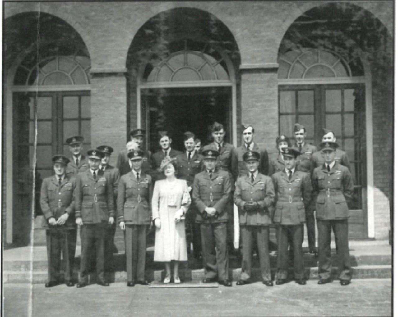 King George VI and Queen Elizabeth, The Queen Mother, outside the Officers’ Mess at RAF Scampton (West Lindsey District Council/PA)
