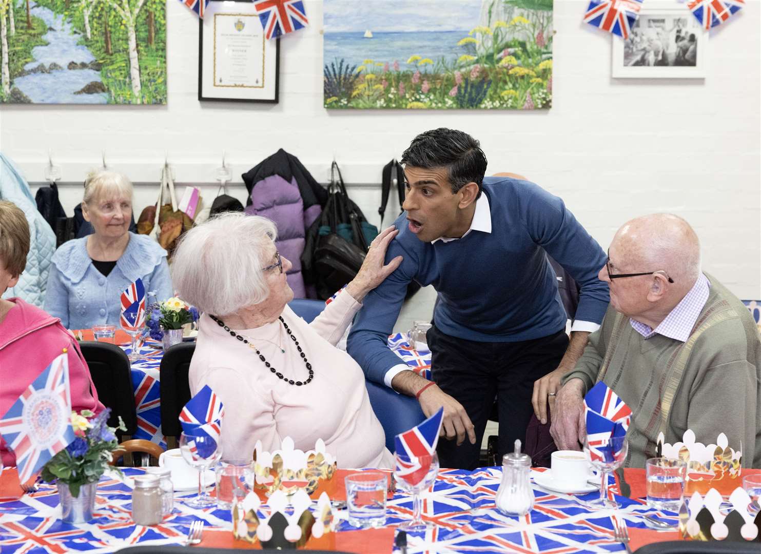 Prime Minister Rishi Sunak speaks to community group members ahead of the King’s Coronation (Geoff Pugh/Daily Telegraph/PA)