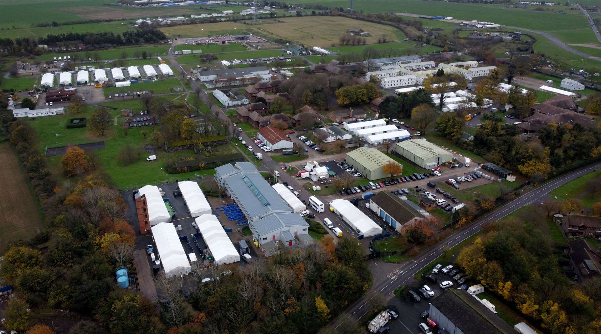View of the Manston immigration short-term holding facility in Kent (Gareth Fuller/PA)