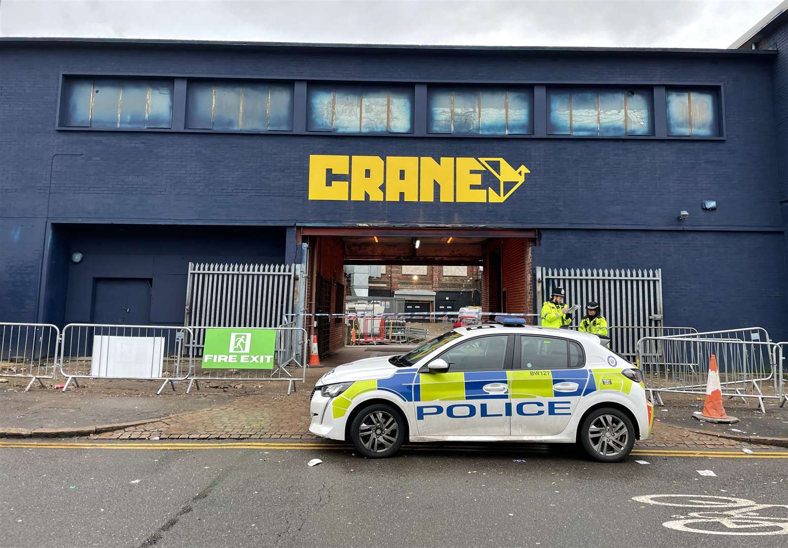 Police outside the Crane nightclub in Digbeth, Birmingham, where a Mr Fisher was stabbed to death. Picture date: Tuesday December 27, 2022.