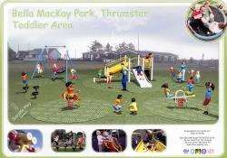 Proposals for the new playpark area, as designed by Sutcliffe Play Scotland.
