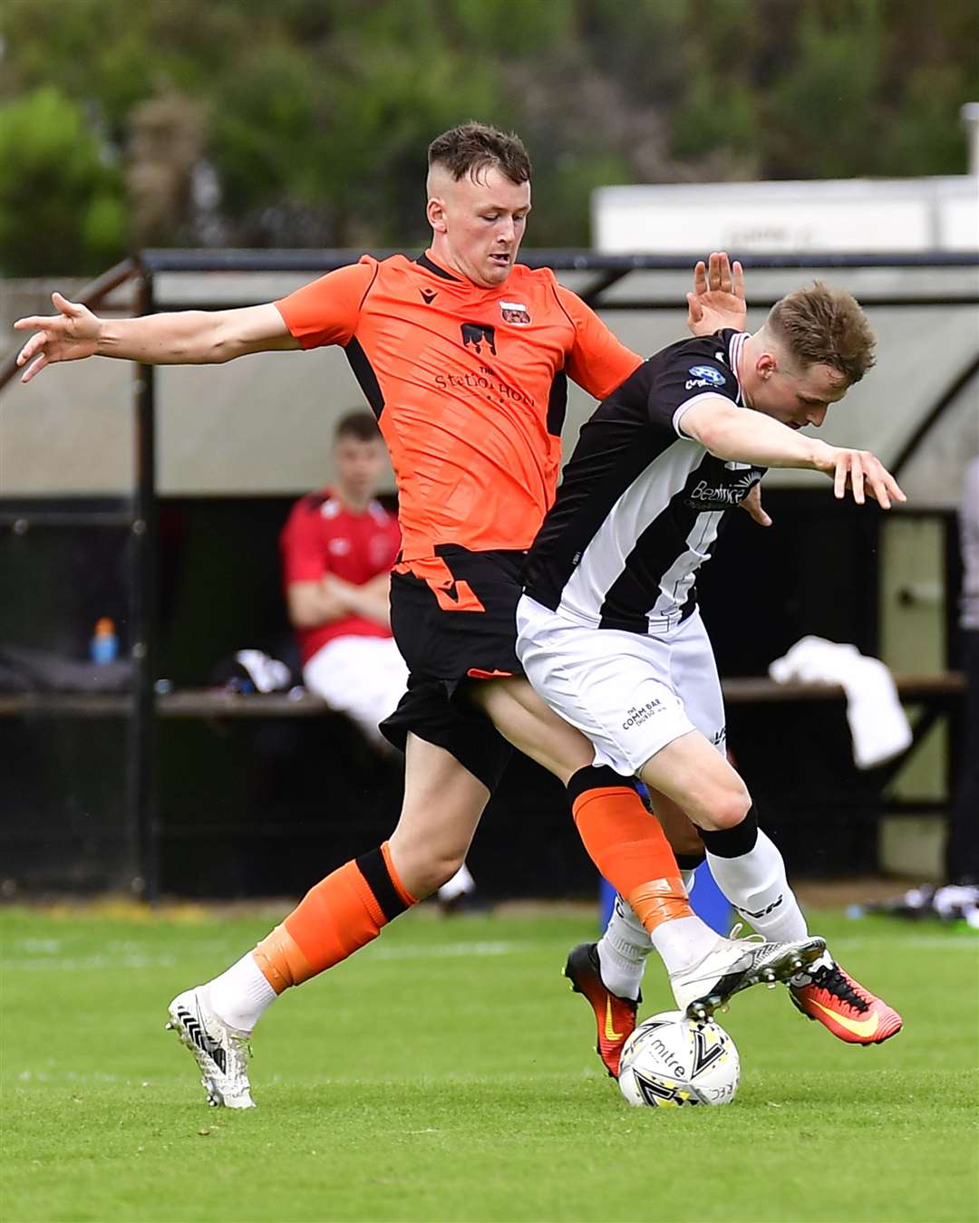 Rothes defender Ryan McRitchie fouls Steven Anderson during the 1-1 draw at Mackessack Park last weekend – Academy's sixth score draw this season. Picture: Mel Roger